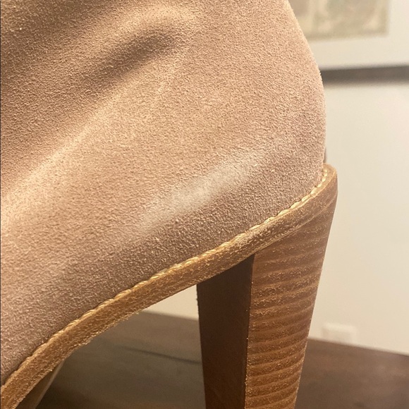 Taupe Suede Women's Ankle Boots - Picture 2 of 12